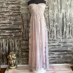 Twelfth Street by Cynthia Vincent Mayan Maxi Dress Strapless silk New NWT